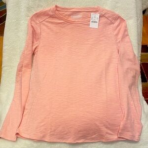 J. Crew Everyday Longsleeve Tee. Color “Quartz” - heathered pink Size XL(16) NWT